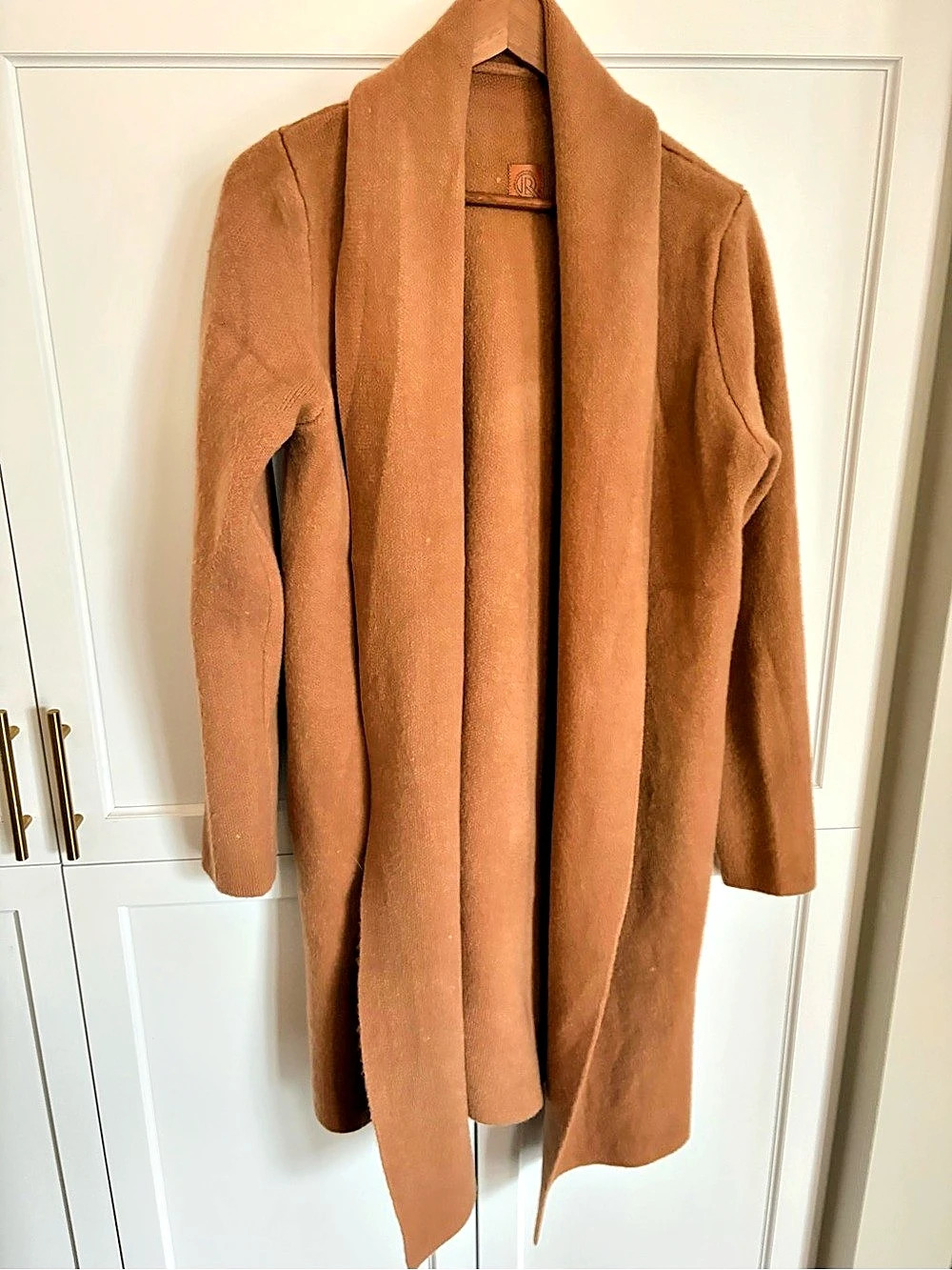 The Reset R Label Knit Coatigan Brown Long Cardigan